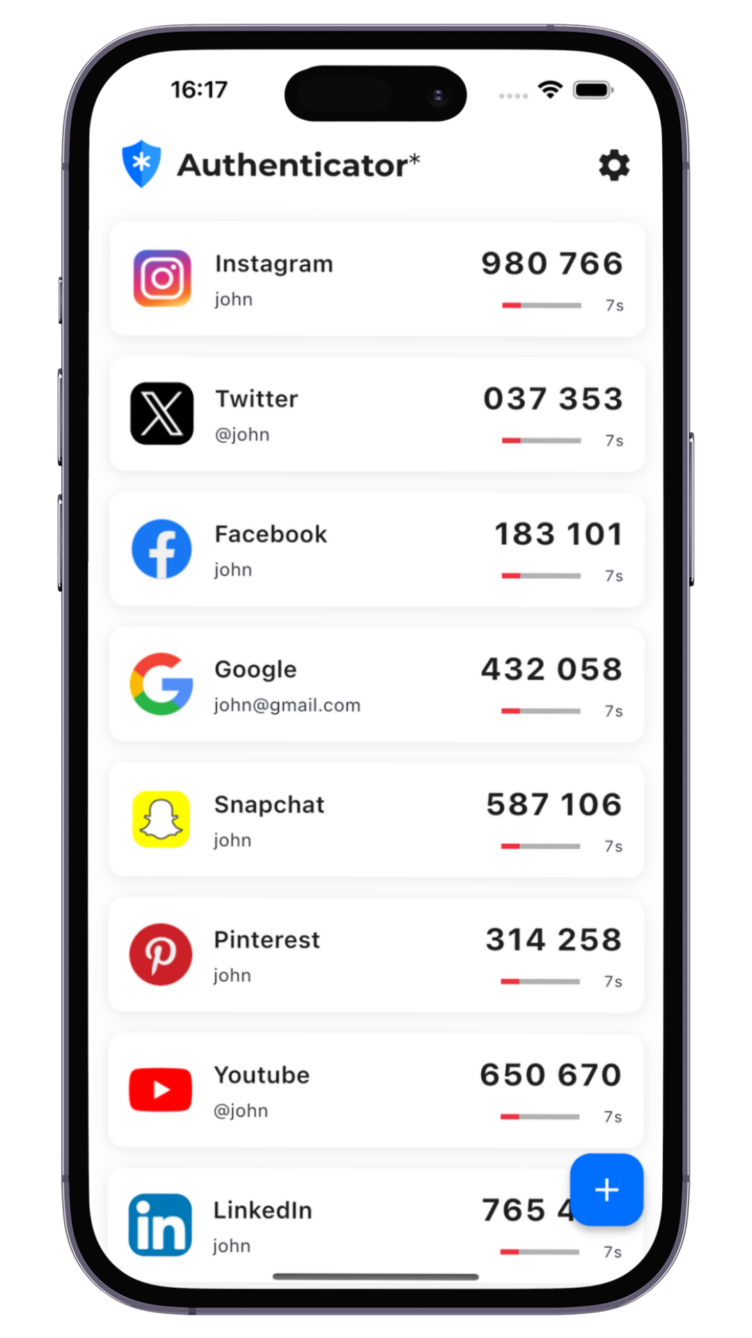 Authenticator App Screenshot